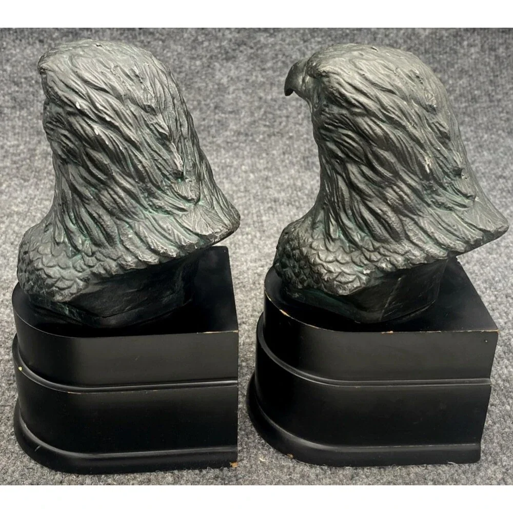 Vintage Eagle Head Bookends Pair San Pacific SP 7.5